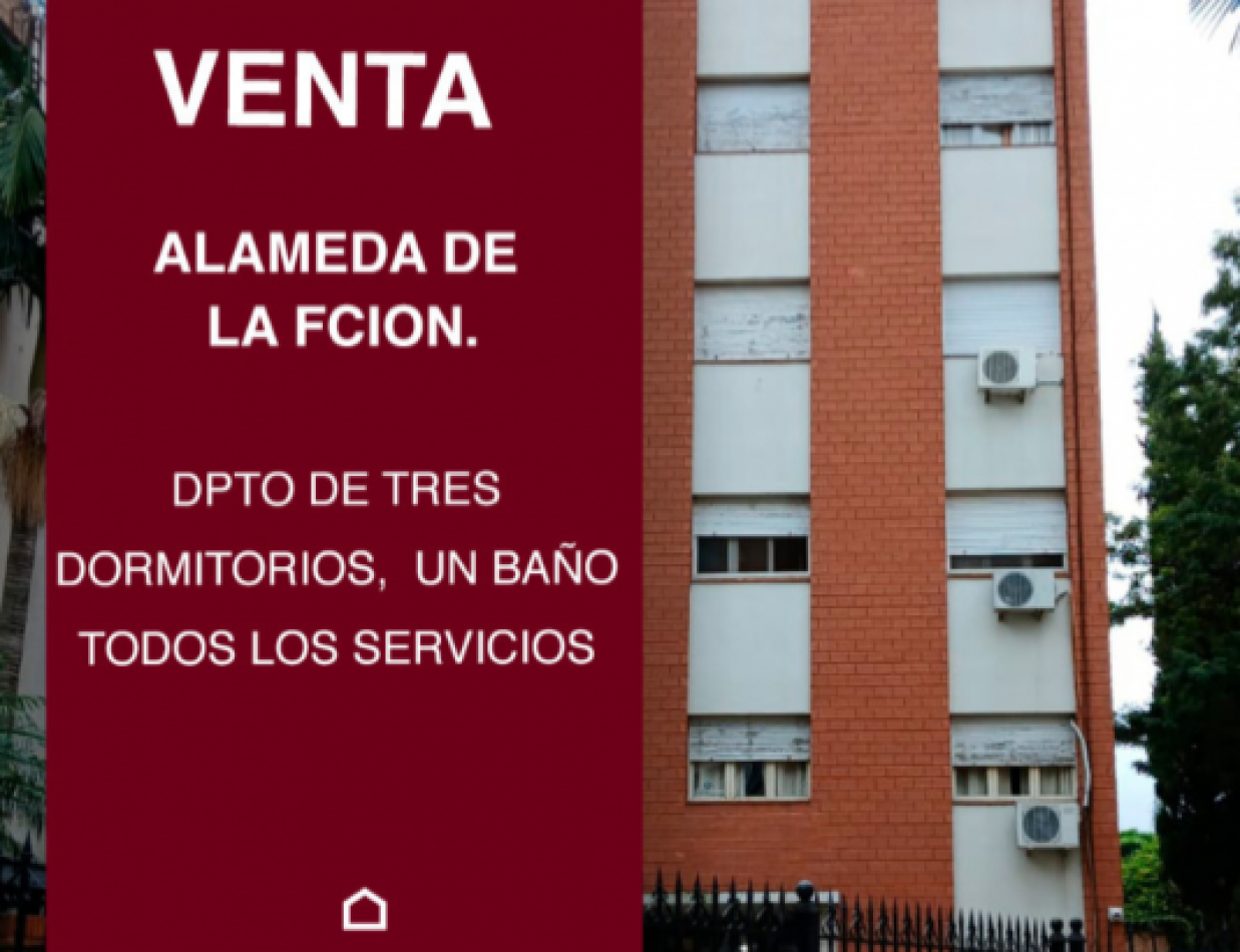 SE VENDE DPTO 3 DORMITORIOS SOBRE ALAMEDA DE LA FCION
